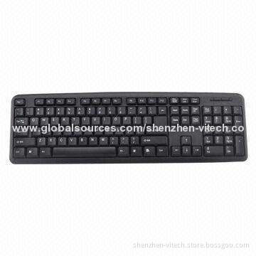Mini Wired Keyboard with FCC and CE Marks, Black Color